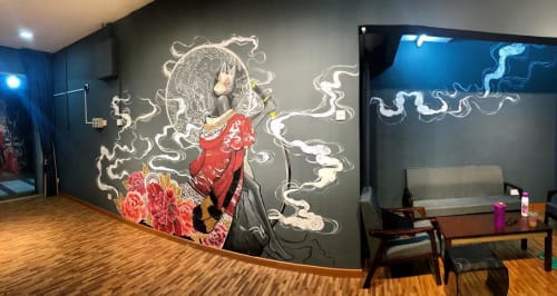 Kitsune Samurai | Murals by Lakar by Mekar | VAPEBOSS CYBERJAYA in Cyberjaya