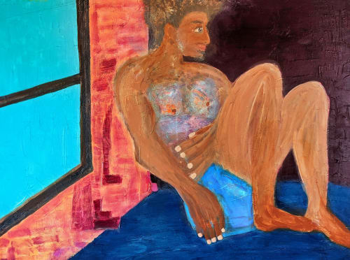 Figurative Abstract, Thought-Provoking, Bold Colors | Paintings by Katie Lowran Art