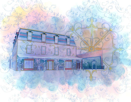 Victorian Historic Hotel | Oil And Acrylic Painting in Paintings by Elizabeth Gahan