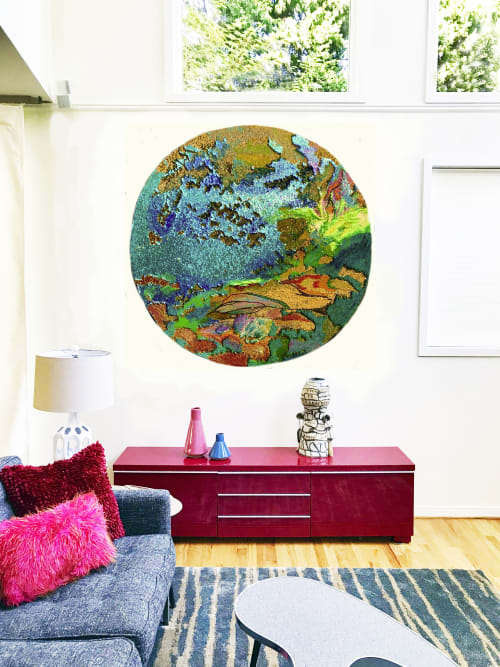 Viewer Interactive Painted Sequin Circle | Paintings by Leisa Rich | Buckhead in Atlanta