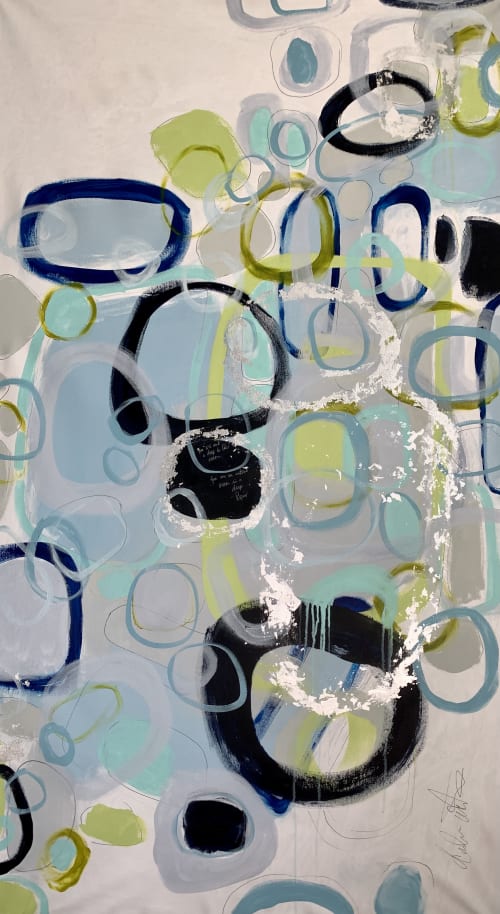 Beach Town 5 part of the series inspired by my home town. | Oil And Acrylic Painting in Paintings by Darlene Watson Abstract Artist