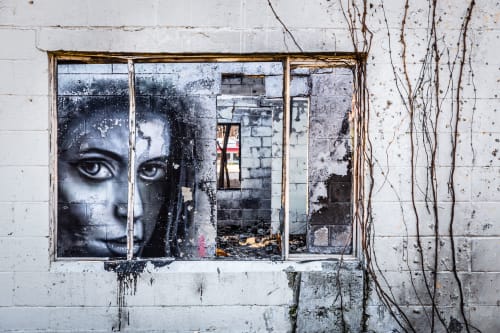 Hope Peering Through | Street Murals by Shane Grammer Arts