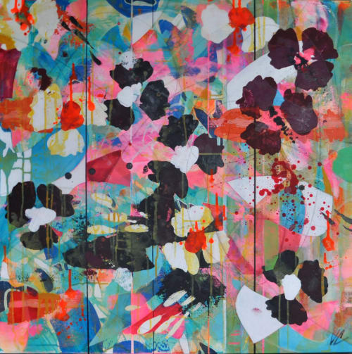 Leap 15 (36x36x1.5") | Oil And Acrylic Painting in Paintings by Valerie Capewell