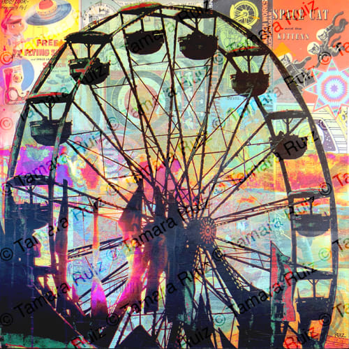Sunset Ferris Wheel | Paintings by Tamara Ruiz