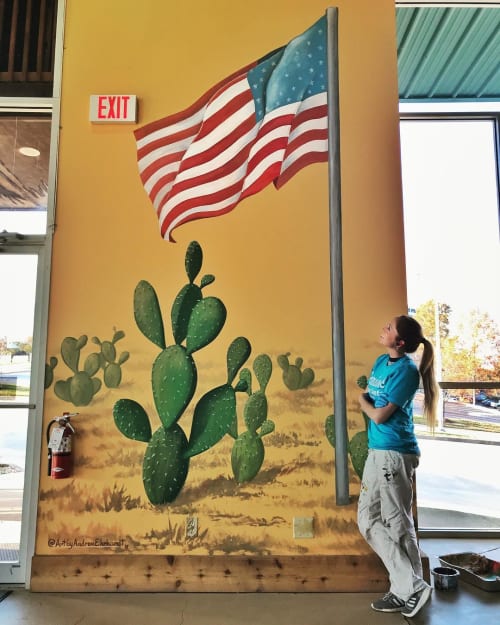 American Flag | Murals by Art by Andrea Ehrhardt | Wildwood Indoor Mini Golf in Branson