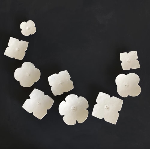 Unique porcelain ceramic original wall sculpture art set | Wall Hangings by Elizabeth Prince Ceramics