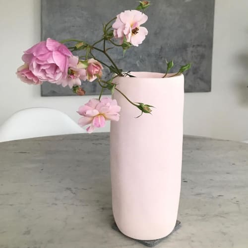 Pale Rose Resin Vase | Vases & Vessels by Tina Frey