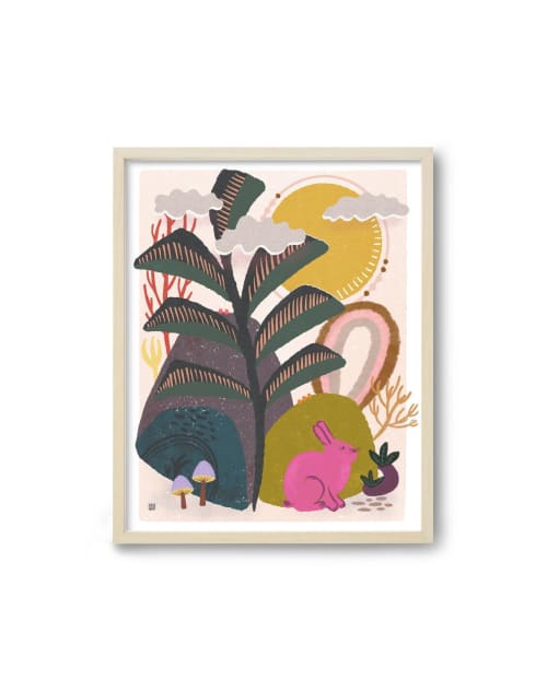 Pink Bunny - Landscape Print | Art & Wall Decor by Birdsong Prints