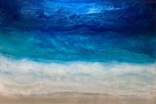 Private Collection:  Moonlight Glow Original Resin | Oil And Acrylic Painting in Paintings by MELISSA RENEE fieryfordeepblue  Art & Design