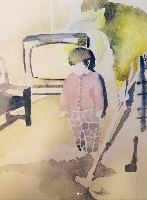 Larry the Poltergeist | Watercolor Painting in Paintings by Emilie Syme-Lamont