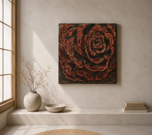 Scarred Ember- wall sculpture | Wall Hangings by Urban Plaster Bloom
