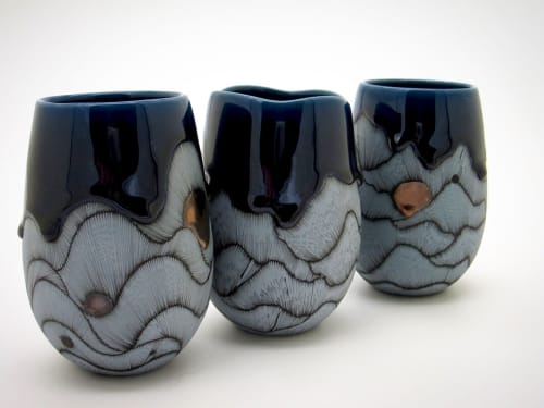 Blue wave mugs | Drinkware by Single-Tooth Productions