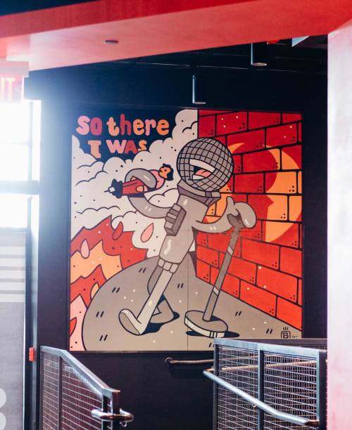 So There I Was | Murals by Bigshot Robot | Milwaukee Improv in Brookfield