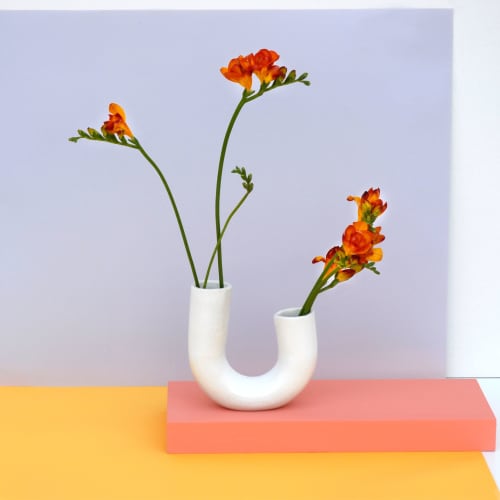Ceramic U-shaped tube vase | Vases & Vessels by niho Ceramics