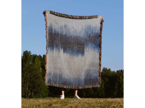 Cloud Current - Woven Throw Blanket | Linens & Bedding by Jessie Bloom