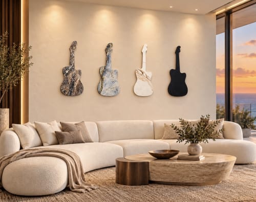 Handcrafted Porcelain Guitar Wall Art - made to Order | Decorative Objects by Wasel Collection By Obsidian