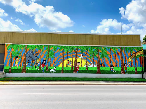 The Palm Forest | Murals by Cody Schibi | Brownsville Parks & Recreation in Brownsville