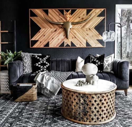 Cleo Handwoven Pillow Cover – Black with White Zigzag | Cushion in Pillows by Mumo Toronto