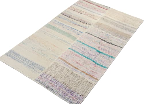 Rug & Kilim’s Patchwork Kilim Rug in Polychromatic Stripes | Rugs by Rug and Kilim