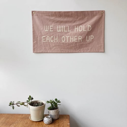 WE WILL HOLD EACH OTHER UP Flag | Tapestry in Wall Hangings by Ashley Brown Durand
