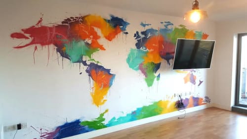 Abstract World Map | Murals by Mark One87