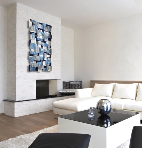 "Arctic" Vert Glass and Metal Wall Sculpture | Wall Hangings by Karo Studios