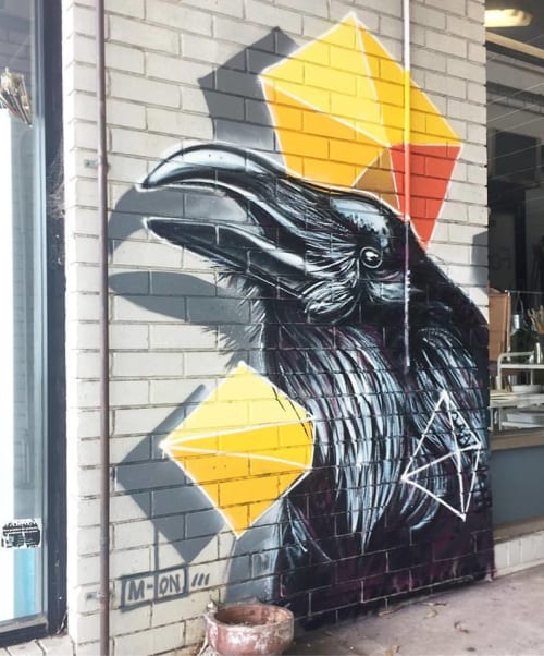 “Crow” | Street Murals by M-Lon | 561-563 Sydney Rd in Seaforth