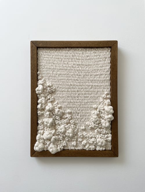 Hand woven wall art frame (Beach Cliff 006) | Tapestry in Wall Hangings by Elle Collins
