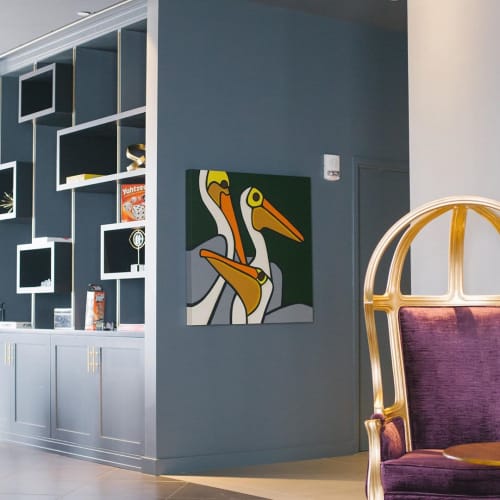 Pelicans | Paintings by Jeff Kapfer | Angad Arts Hotel in St. Louis