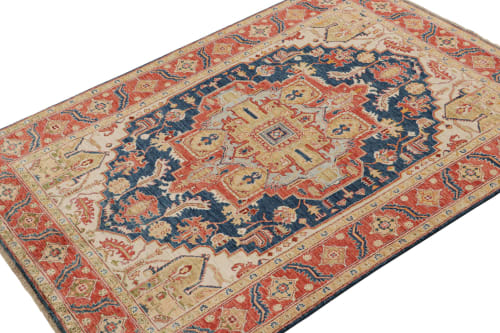 Rug & Kilim’s Serapi style rug in Navy Blue with Gold | Area Rug in Rugs by Rug and Kilim