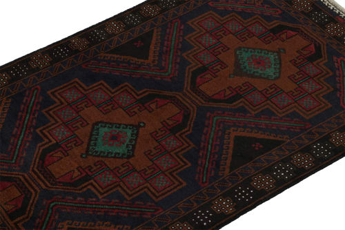 Vintage Baluch Afghan rug in Polychromatic Patterns | Rugs by Rug and Kilim