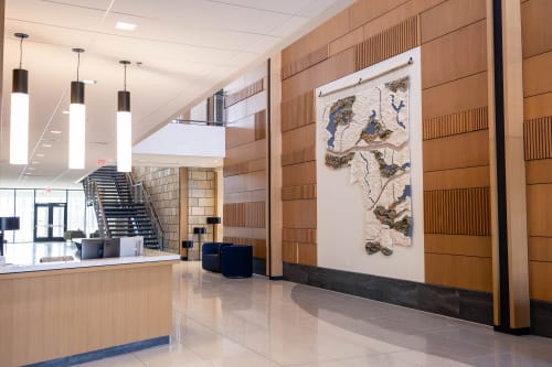 Large Topographical Fiber Art Tapestry, "Community for Life" | Wall Hangings by Rebecca Whitaker Art