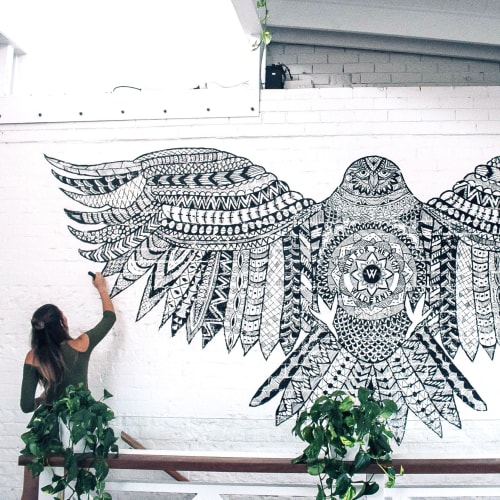 Wildernis Rooftop Bar- Eagle Mural | Murals by Danni Simpson Art