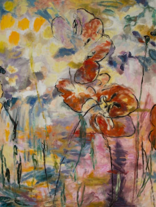 Poppies with Goldenrod | Paintings by Sally K. Smith Artist