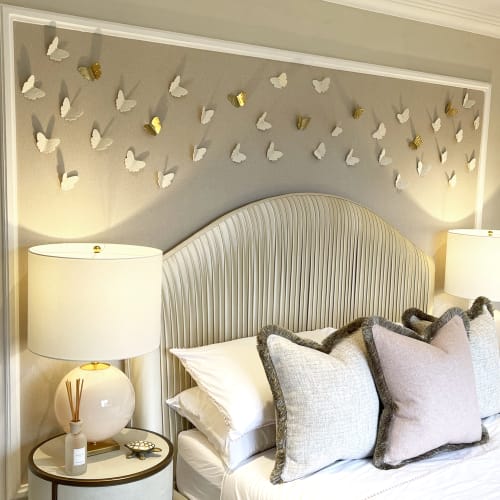 Flutter Original ceramic porcelain butterfly wall sculpture | Wall Hangings by Elizabeth Prince Ceramics