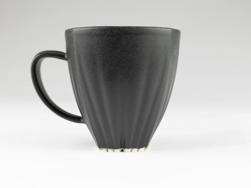Draped Coffee Mug with Matte Black Glaze | Drinkware by M.L. Pots