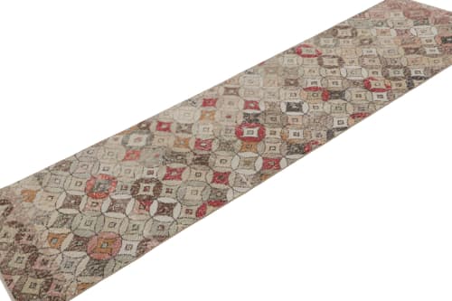 Vintage Zeki Müren Runner Rug with Geometric Pattern | Area Rug in Rugs by Rug and Kilim