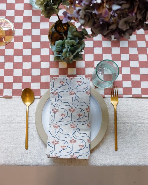 Juhi - Block-printed Table Napkins - Set of 4 | Linens & Bedding by Soil to Studio | Industry City in Brooklyn