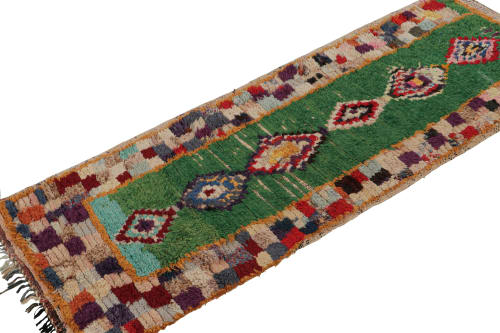 Vintage Azilal Moroccan Rug, with Colorful Geometric Pattern | Area Rug in Rugs by Rug and Kilim