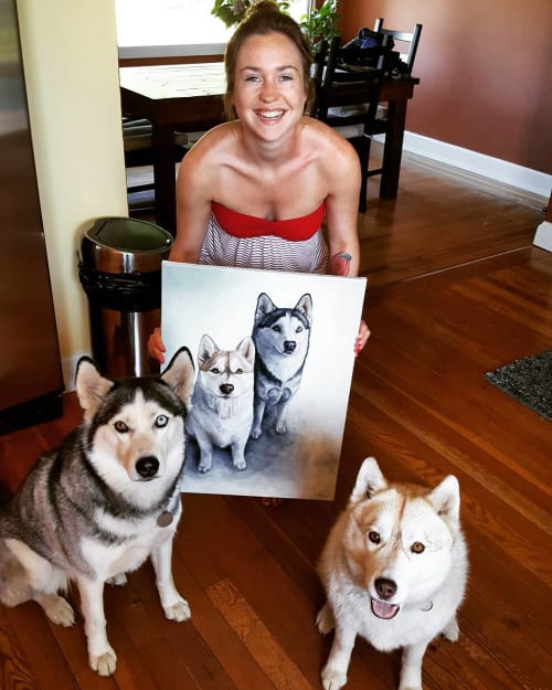 Custom Pet Portrait | Oil And Acrylic Painting in Paintings by Paws By Zann Pet Portraits