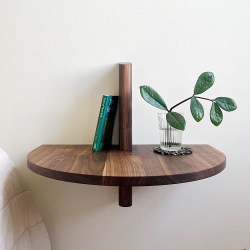 Floating Pillar Nightstand in Walnut | Storage by Companion Works