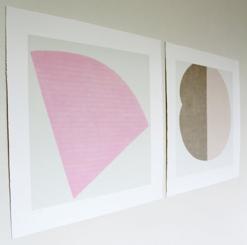 Weathered Pink - original handmade silkscreen print | Paintings by Emma Lawrenson