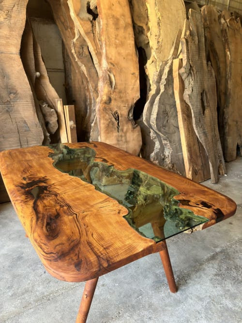 Modern Glass Wood Table - Dining Table - Custom Order | Tables by Tinella Wood