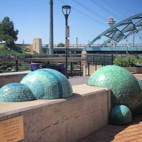 Sing and Glide | Public Mosaics by Jeanne Quinn | Confluence Park in Denver