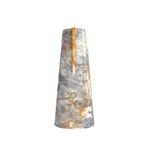 "Elara" vase in Breccia Versailles and Yellow Siena marble | Vases & Vessels by Carcino Design