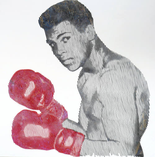 Muhammad ali the essence of the fight | Oil And Acrylic Painting in Paintings by Virginie SCHROEDER