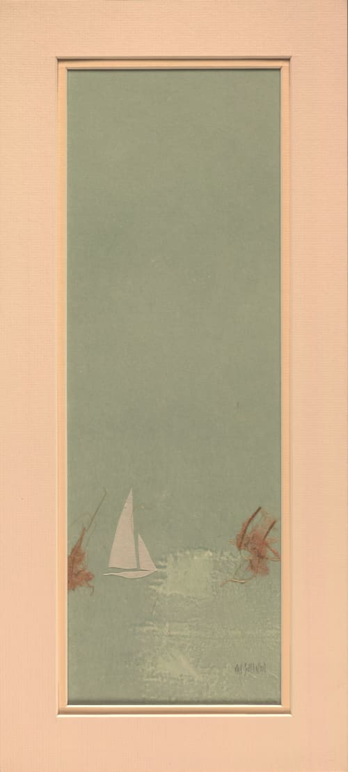 Sail Boat in Washi (matted) | Oil And Acrylic Painting in Paintings by Jan Sullivan Fowler