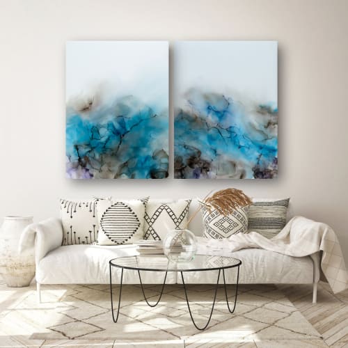 'FLUID' - Luxury Fine Resin Abstract Art | Mixed Media by Christina Twomey Art + Design