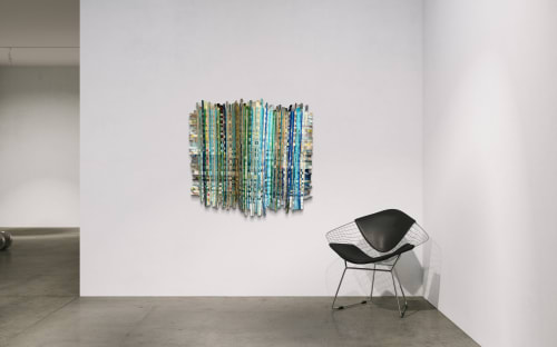 Blue and Green Drips | Wall Hangings by Shiri Phillips Designs