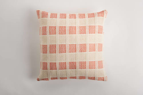Mosaic Pillow Cover Terracotta & Cream | Pillows by ZUAHAZA | Casa Jaguar Cartagena in Cartagena de Indias